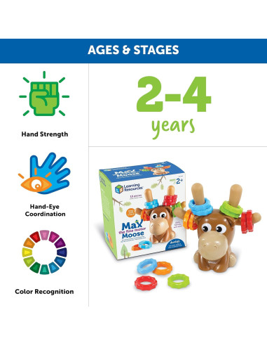 Juguete de Motricidad Fina Learning Resources Max el Alce - 13 Piezas