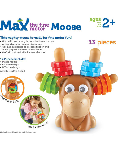 Juguete de Motricidad Fina Learning Resources Max el Alce - 13 Piezas