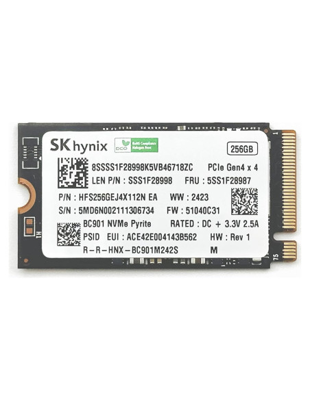 SSD NVMe 256GB ElectroCookie para Raspberry Pi 5 - PCIe Gen4 2242