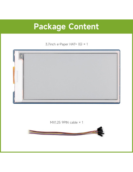 Pantalla E-Paper 3.5" Waveshare G, 384x184 píxeles, Rojo/Amarillo/Negro/Blanco