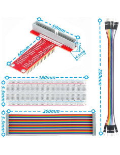 Kit de Cables GPIO 40 Pin Macho a Hembra MTDELE para Raspberry Pi 2