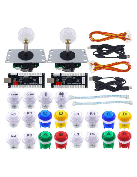 Kit de Juego Arcade DIY SJ@JX 2 Jugadores USB Sin Retraso