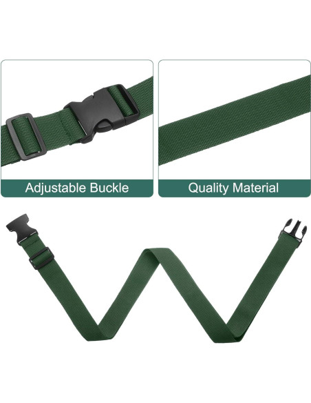 Correas de Equipaje Ajustables uxcell 4 Pcs Verde Militar 130-180 cm