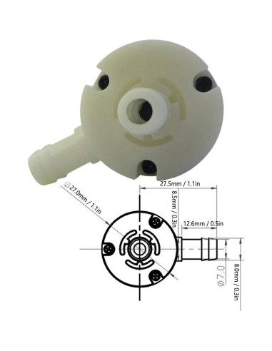 Mini Bomba Sumergible Fafeicy Acero Inoxidable 12V 1.1L/min