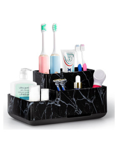 Organizador de Baño DoubleCare Negro con 5 Compartimentos
