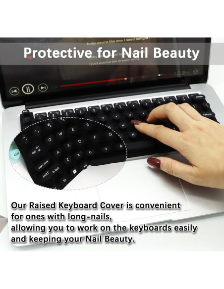 Cubierta de Teclado Elevada en Forma de Corazón HuiYuan18 Negra