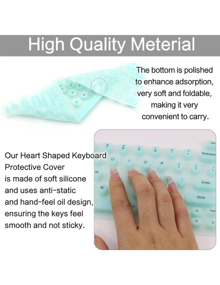 Cubierta de Teclado Elevada en Forma de Corazón HuiYuan18 Negra