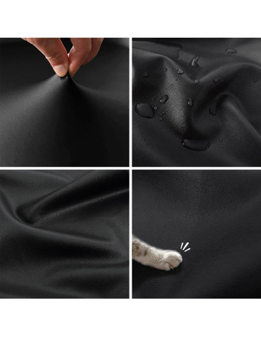 Fundas Impermeables de Cuero Sintético vctops para Reposabrazos - 2 Piezas, Negro