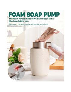 Dispensador de Jabón Espumoso BosilunLife Cerámica Albaricoque 2