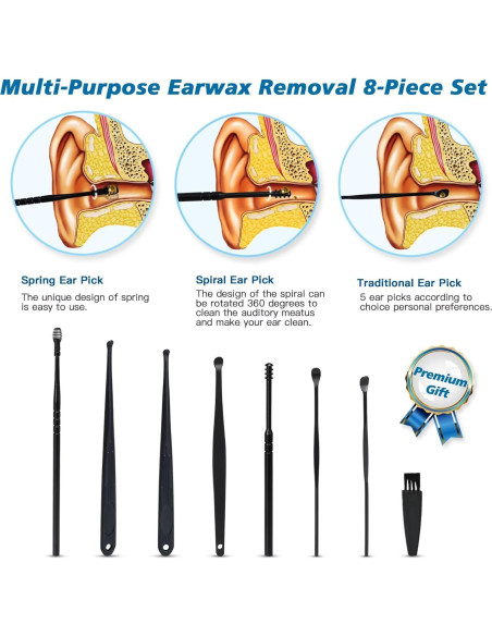 Aspirador de Cera de Oído TEADZ Eléctrico Recargable USB 5 Niveles
