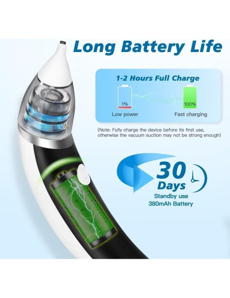 Aspirador de Cera de Oído TEADZ Eléctrico Recargable USB 5 Niveles