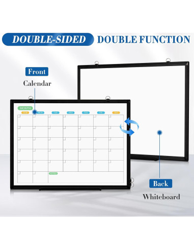 Calendario de Pizarra Blanca WALGLASS 61x46 cm Doble Cara