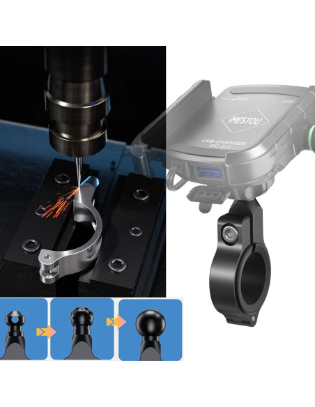 Soporte para Teléfono de Motocicleta iMESTOU con Cargador USB