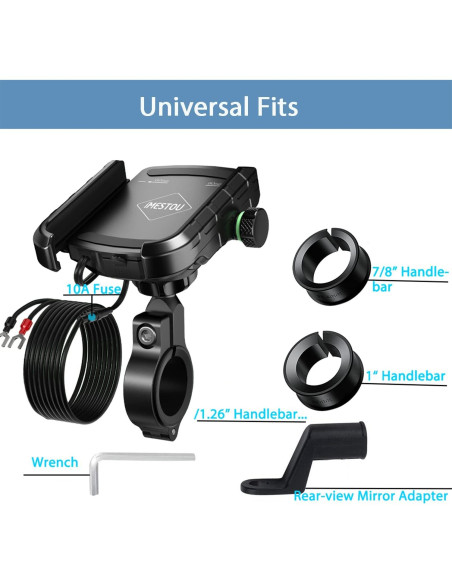 Soporte para Teléfono de Motocicleta iMESTOU con Cargador USB