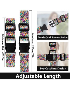 2 Correas de Equipaje Ajustables Yoiilifee Nylon Bohemia 2
