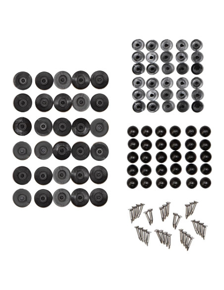 Kit de Sujetadores EZ Snap Sin Perforación 30 Piezas Negro