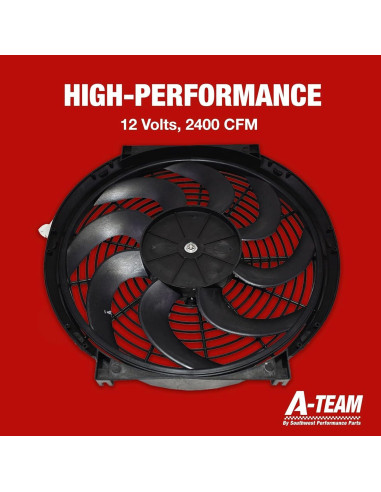 Ventilador Eléctrico Universal A-Team 14" 12V 2400 CFM