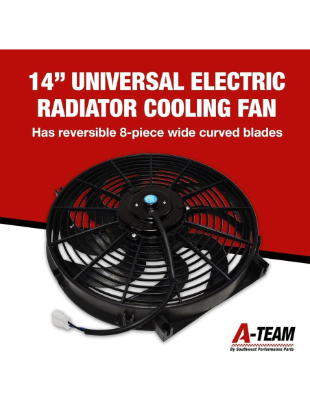 Ventilador Eléctrico Universal A-Team 14" 12V 2400 CFM