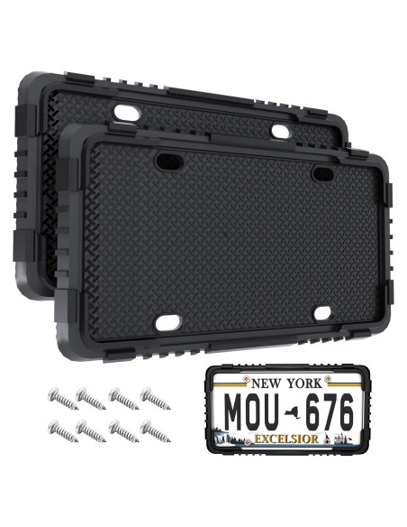 Marco de Placa de Licencia de Silicona Negra Crossarctic - Paquete de 2