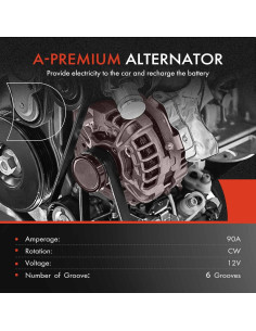 Alternador A-Premium 12V 90A para Toyota Camry 1997-1999 2