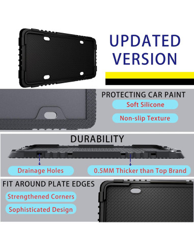 Marco de Placa de Licencia de Silicona Negra Crossarctic - Paquete de 2
