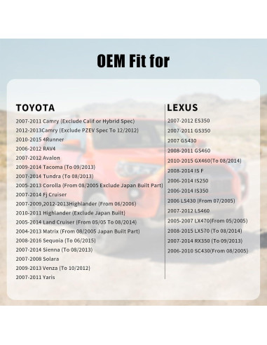 Tapa de Gas Manymiba 77300-06040 para Toyota y Lexus