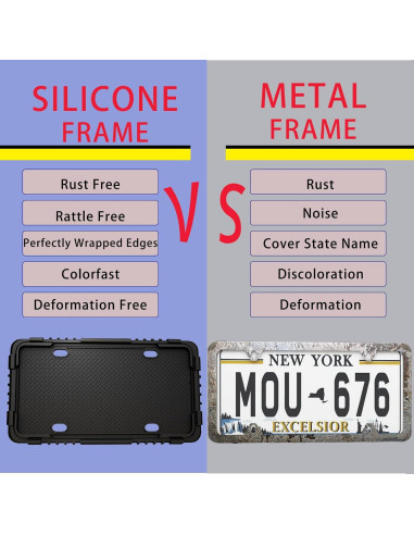 Marco de Placa de Licencia de Silicona Negra Crossarctic - Paquete de 2