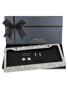 Marco de Placa de Licencia Brillante OKLPF con Rhinestones