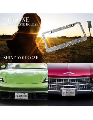 Marco de Placa de Licencia Brillante OKLPF con Rhinestones