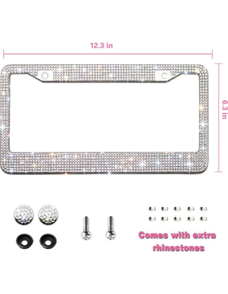 Marco de Placa de Licencia Brillante OKLPF con Rhinestones