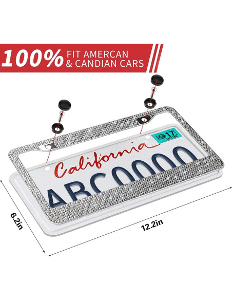 Marco de Placa de Licencia Brillante OKLPF con Rhinestones