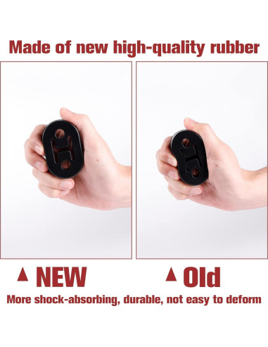 Soporte de Escape de Goma SINGARO 2PCS Negro 7.34x4.73cm