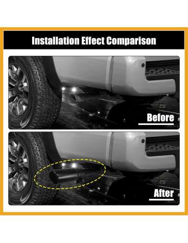 Tubo de Extensión de Escape Acero Inoxidable Partuto para Toyota Tacoma 2018-2023