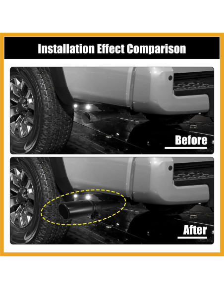 Tubo de Extensión de Escape Acero Inoxidable Partuto para Toyota Tacoma 2018-2023