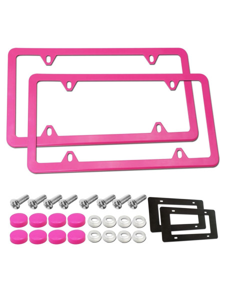 Marco de Placa de Licencia BGGTMO Rosa - Metal Aluminio, 2 Piezas