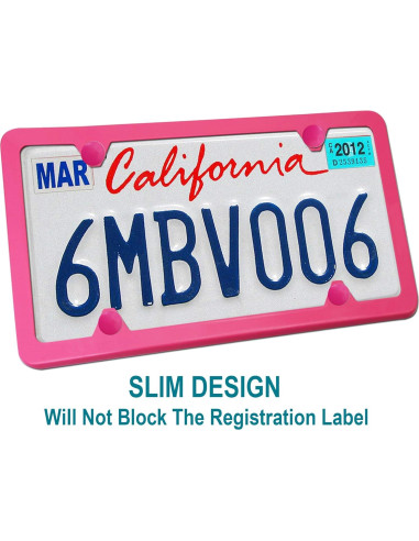 Marco de Placa de Licencia BGGTMO Rosa - Metal Aluminio, 2 Piezas