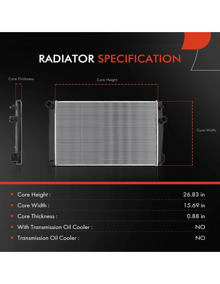 Radiador de Refrigerante A-Premium para Toyota RAV4 2009-2015