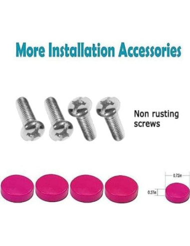 Marco de Placa de Licencia BGGTMO Rosa - Metal Aluminio, 2 Piezas