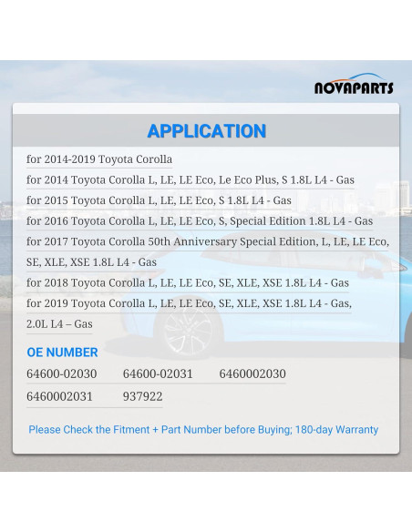 Cerradura de Maletero Eléctrica NOVAPARTS para Toyota Corolla 2014-2019