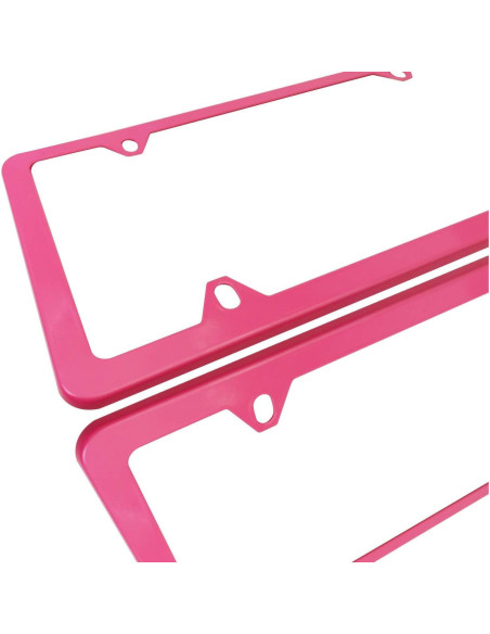 Marco de Placa de Licencia BGGTMO Rosa - Metal Aluminio, 2 Piezas