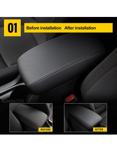 Cubierta de Reposabrazos AOMSAZTO para Corolla 2014-2019 - Cojín Negro 2