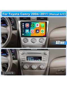 Estéreo de Coche Roinvou para Toyota Camry 2006-2011, 10.1" HD, Carplay, Android Auto, Bluetooth 5.0 2