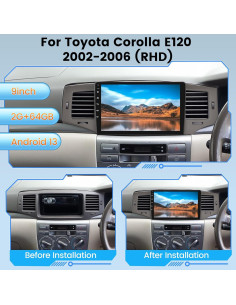Estéreo Android NHOPEEW 9" para Toyota Corolla 2002-2006 2