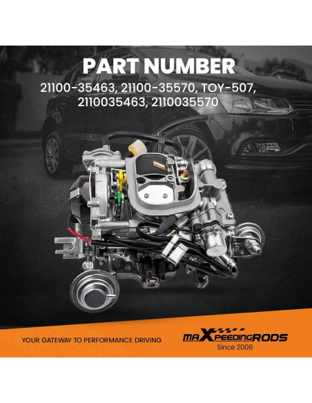 Carburador maXpeedingrods TOY-507 para Toyota 22R 2.4L 1987-1990