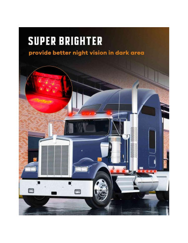 Luz Marcadora LED Roja cciyu 2.5" Bisel Cromado Impermeable