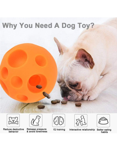 Pelota dispensadora de golosinas para perros Juxin 12 cm