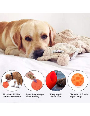 Pelota dispensadora de golosinas para perros Juxin 12 cm