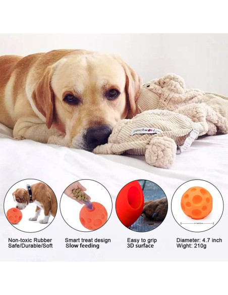 Pelota dispensadora de golosinas para perros Juxin 12 cm