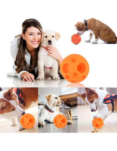 Pelota dispensadora de golosinas para perros Juxin 12 cm