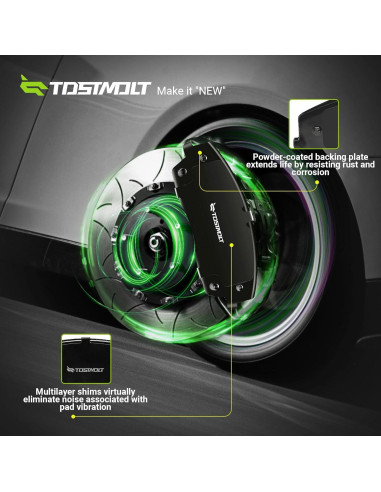 Juego de 8 Pastillas de Freno Cerámicas Tostmolt para Toyota